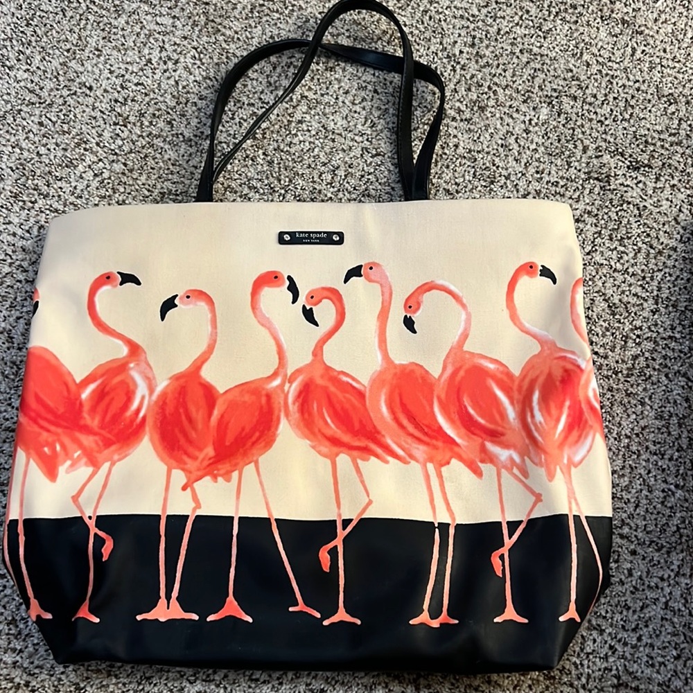 Kate Spade Walk on the Wild Side Large Flamingo Tote Purse